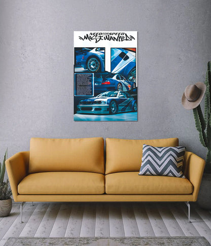 BMW M3 GTR – NFS Most Wanted Car Poster on Wall - Everanta