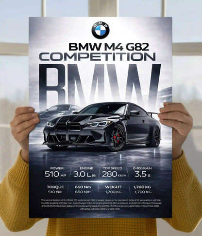 BMW M4 G82 Competition Poster Main Image - Everanta