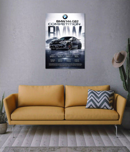 BMW M4 G82 Competition Poster on Wall - Everanta