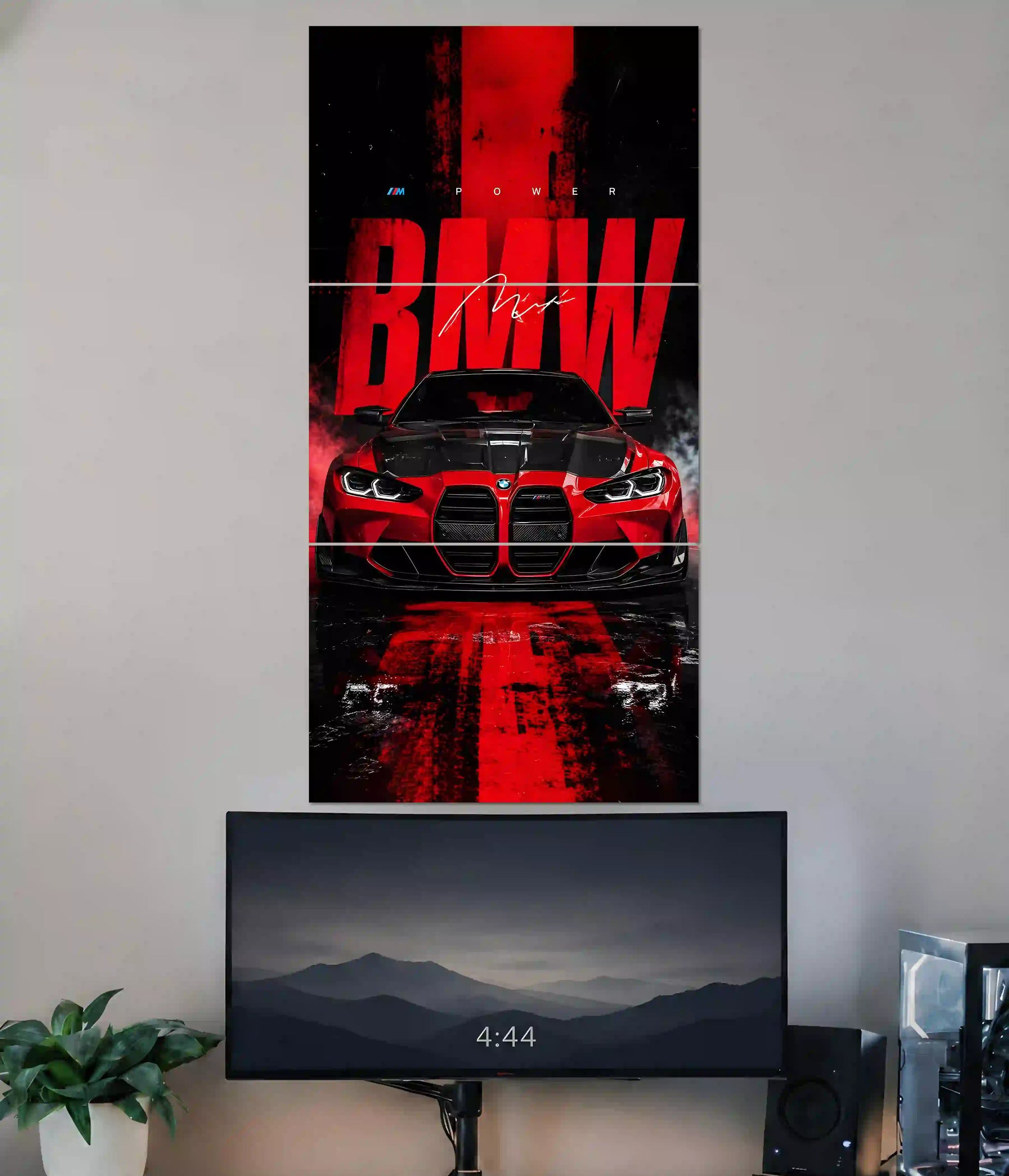 BMW M4 Inferno Split Wall Poster Main Image - Everanta