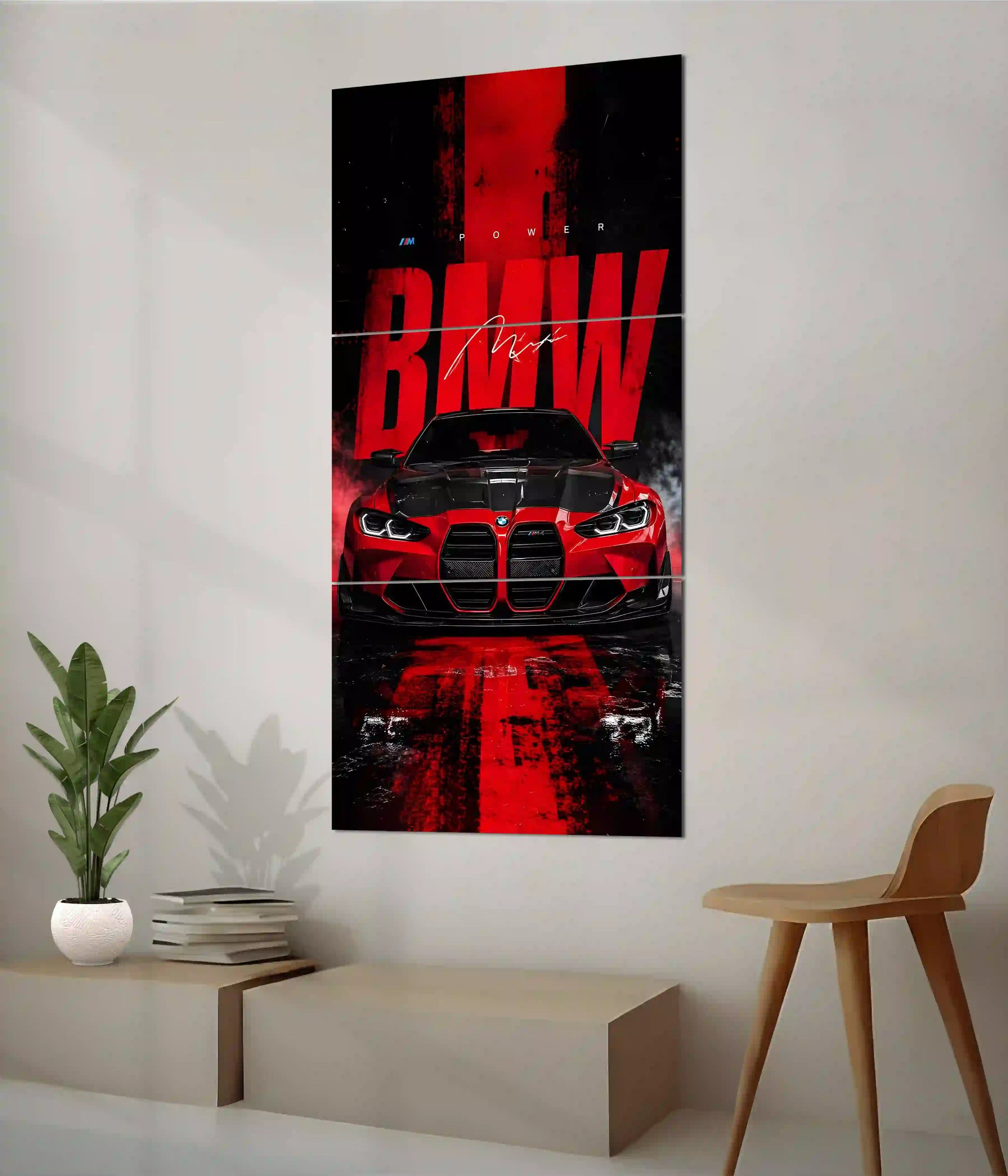 BMW M4 Inferno Split Wall Poster on Wall - Everanta