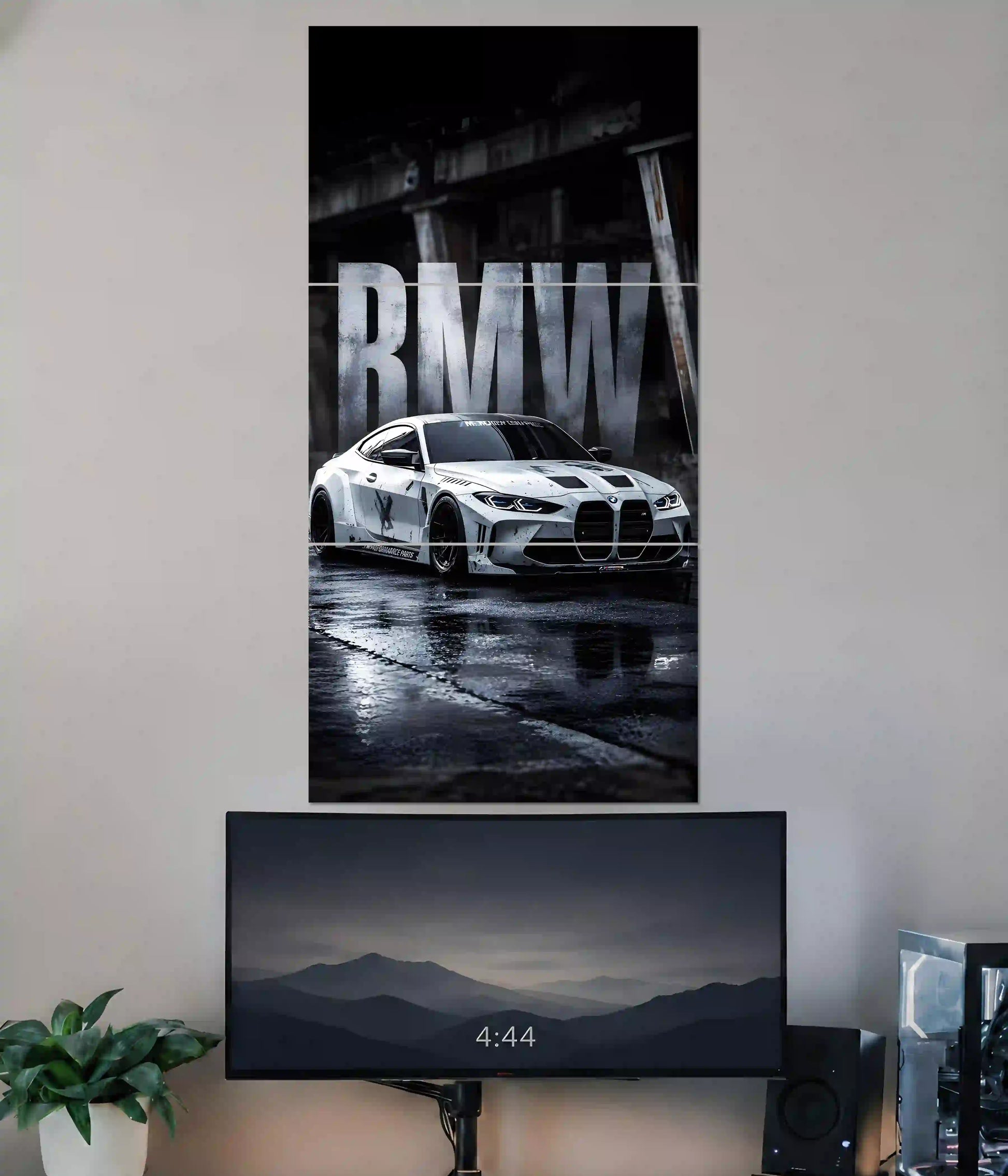 BMW M4 Performance Split Wall Poster Main Image - Everanta