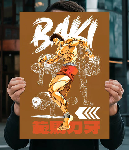 Baki Hanma Action Pose Anime Wall Poster Main Image - Everanta