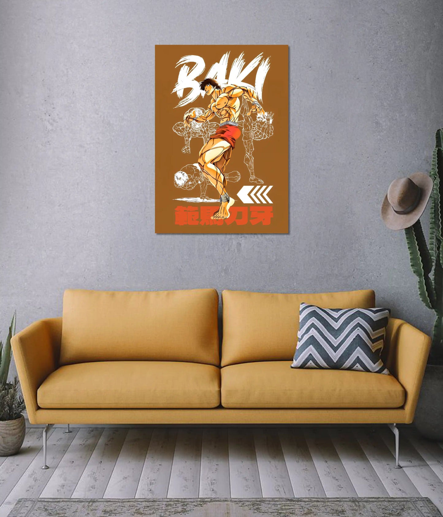 Baki Hanma Action Pose Anime Wall Poster on Wall - Everanta
