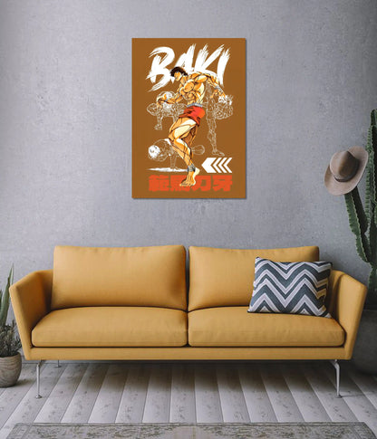 Baki Hanma Action Pose Anime Wall Poster on Wall - Everanta