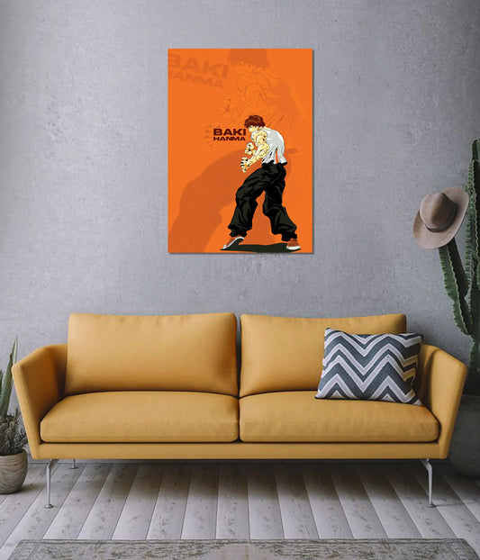 Baki Hanma Minimalist Anime Wall Poster on Wall - Everanta