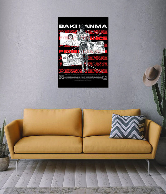 Baki Hanma Persistence Wall Poster on Wall - Everanta