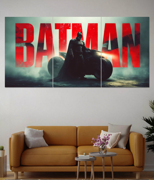 Batman Batcycle Cinematic Split Poster - Everanta