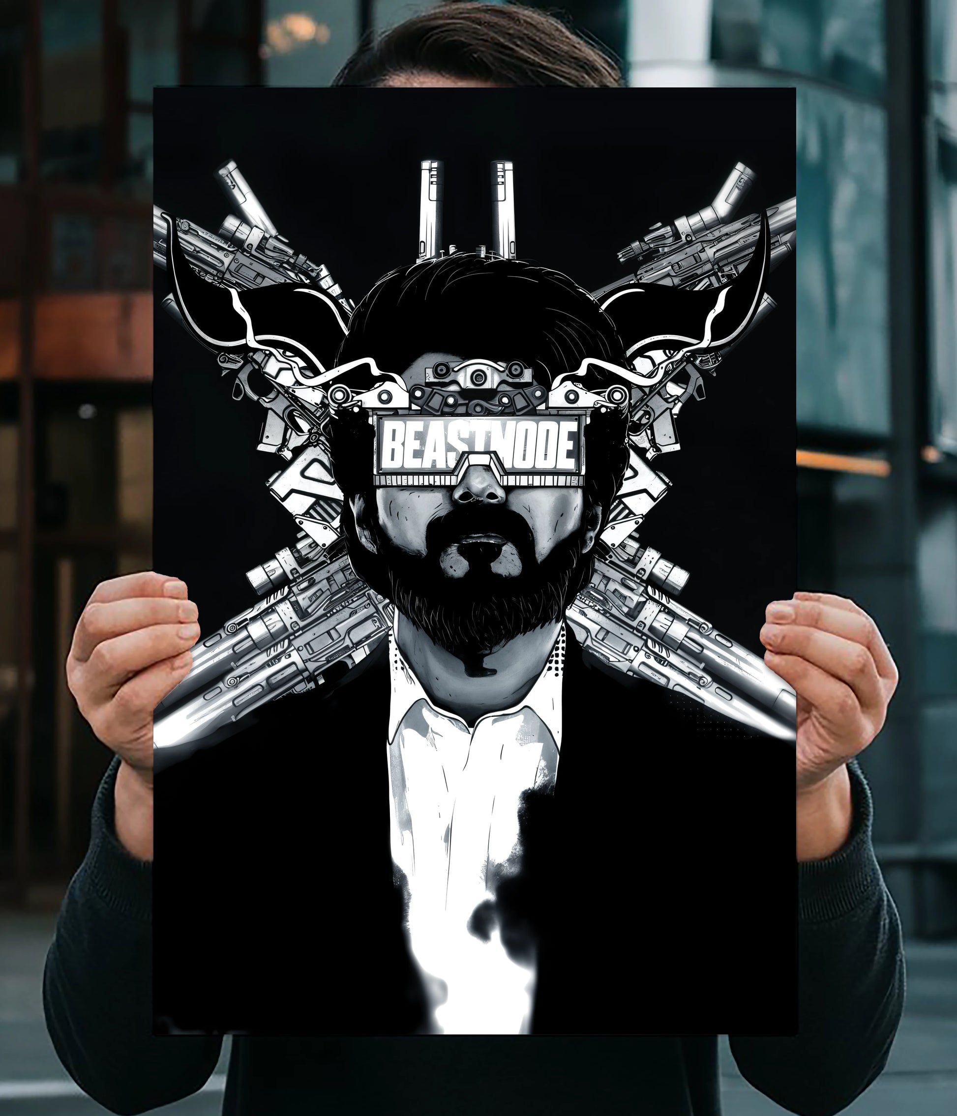 Beast Mode – Cinematic Black & White Wall Poster Main Image - Everanta