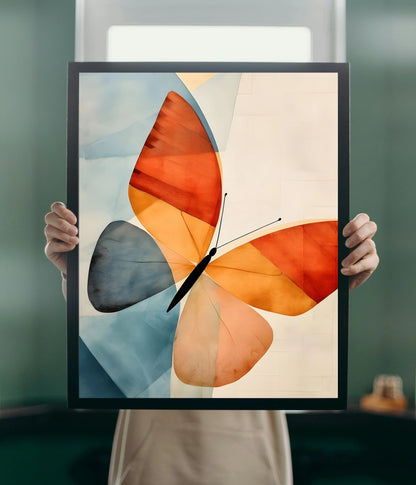 Beautiful Butterfly Abstract Wall Poster Black Frame Holding Image - Everanta