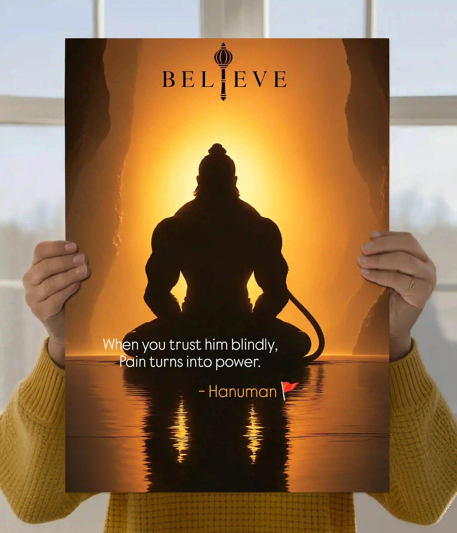 Believe Hanuman Devotional Wall Poster Main Image - Everanta