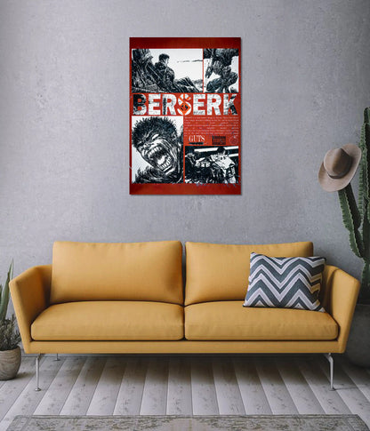 Berserk Guts Manga Collage Anime Wall Poster on Wall - Everanta