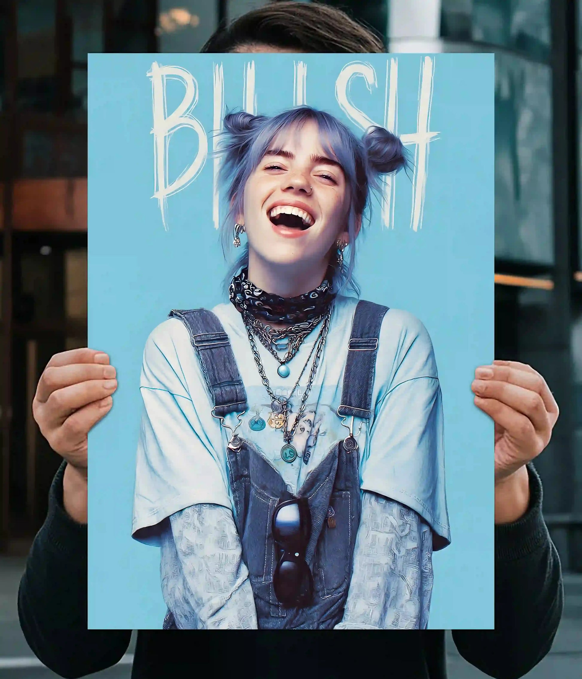 Billie Eilish Blue Vibes Wall Poster Main Image - Everanta