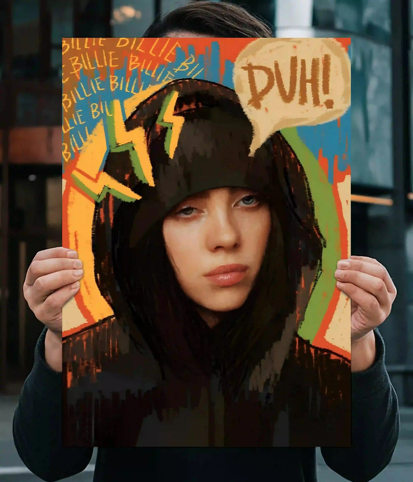Billie Eilish Duh! Pop Art Wall Poster Main Image - Everanta
