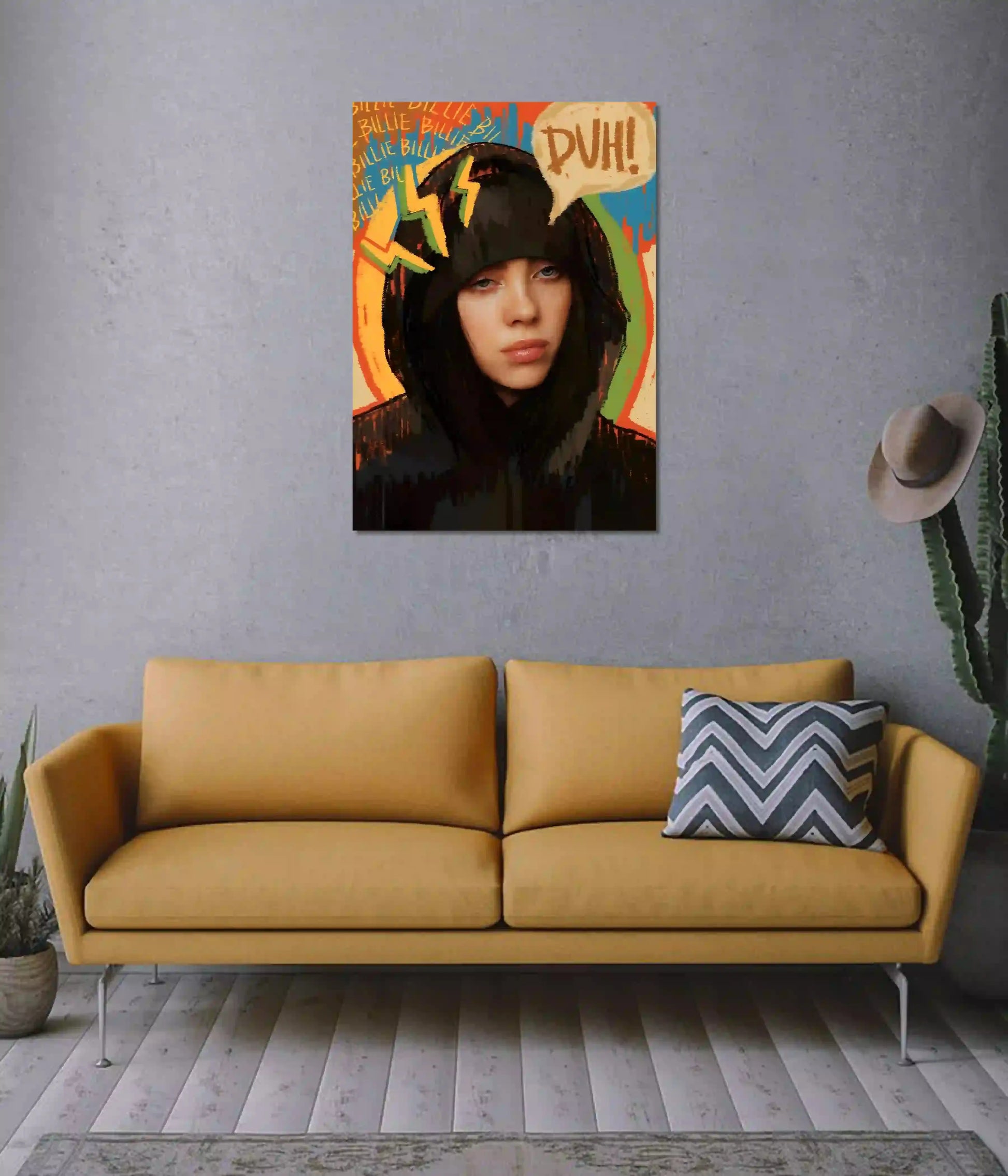 Billie Eilish Duh! Pop Art Wall Poster on Wall - Everanta