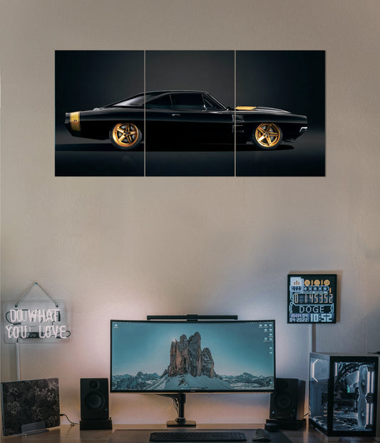 Black & Gold - Tusk Muscle Car Split Poster Main Image - Everanta