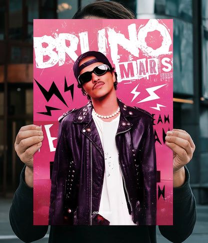 Bruno Mars – Retro Pop Wall Poster Main Image - Everanta