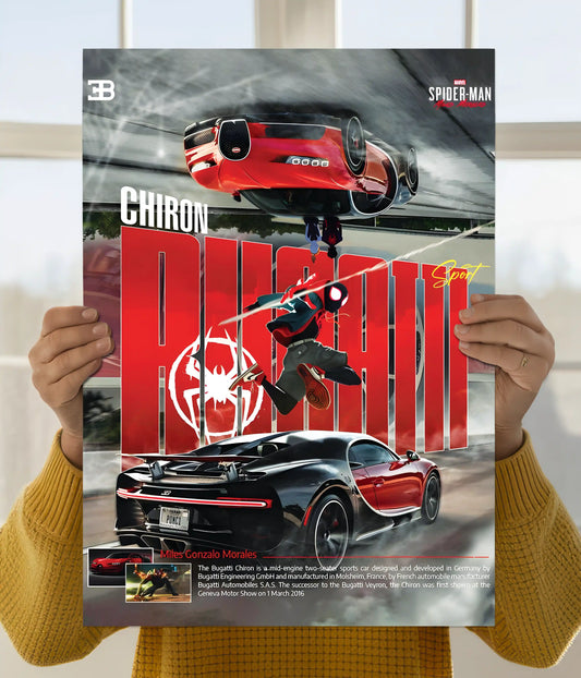 Bugatti Chiron x Miles Morales Supercar Wall Poster Main Image - Everanta