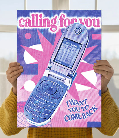 Calling for You – Retro Aesthetic Phone Poster Main Image - Everanta
