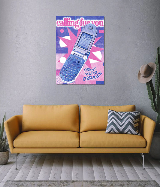 Calling for You – Retro Aesthetic Phone Poster on Wall - Everanta