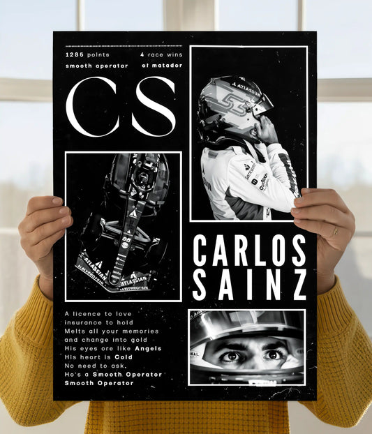 Carlos Sainz – Smooth Operator F1 Racing Poster Main Image - Everanta