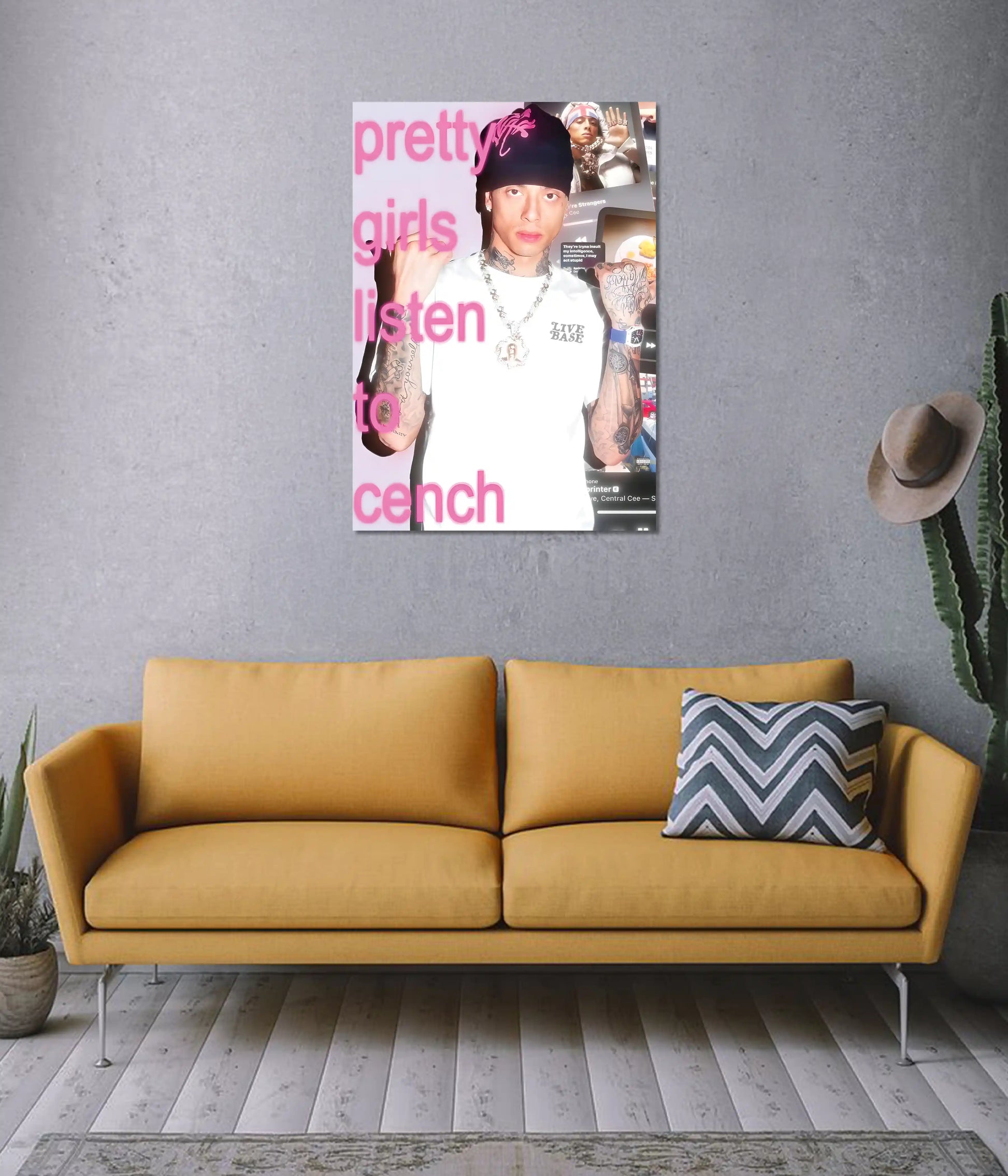 Central Cee “Pretty Girls Listen to Cench” Poster on Wall - Everanta