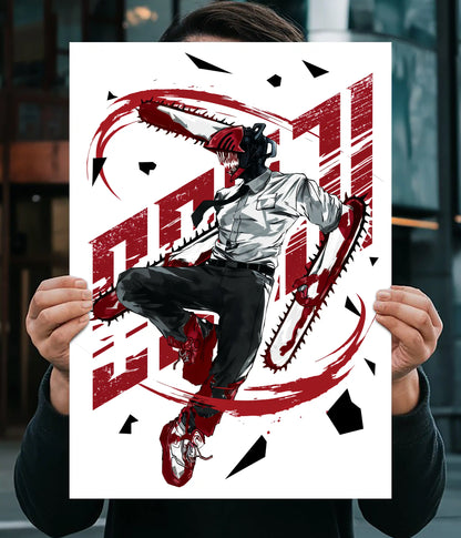 Chainsaw Man Denji Action Pose Anime Poster Main Image - Everanta