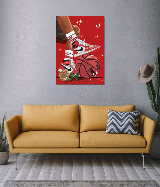 Chicago Sneakers Basketball Aesthetic Poster on Wall - Everanta