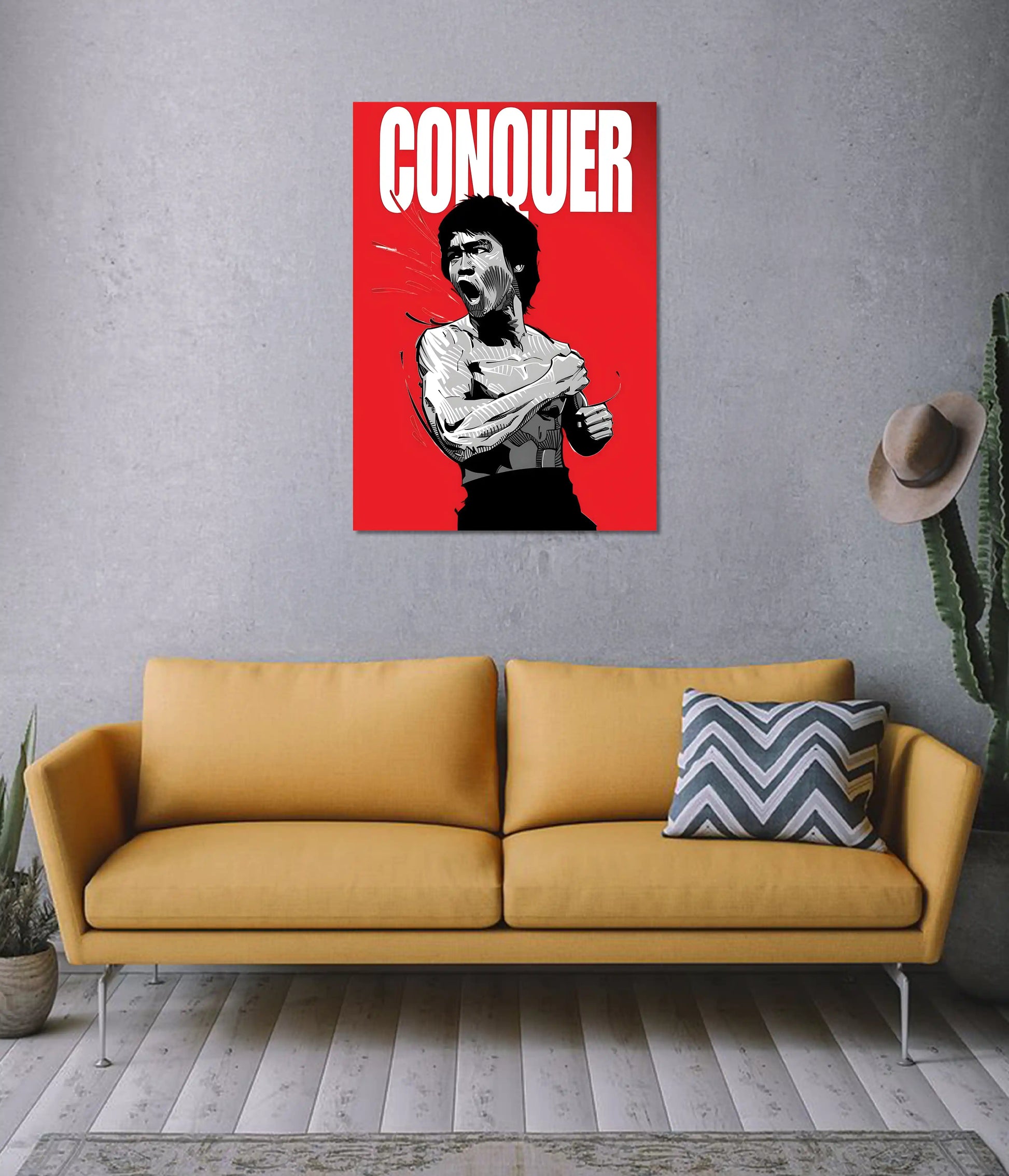 Conquer – Discipline Over Everything Motivational Poster on Wall - Everanta