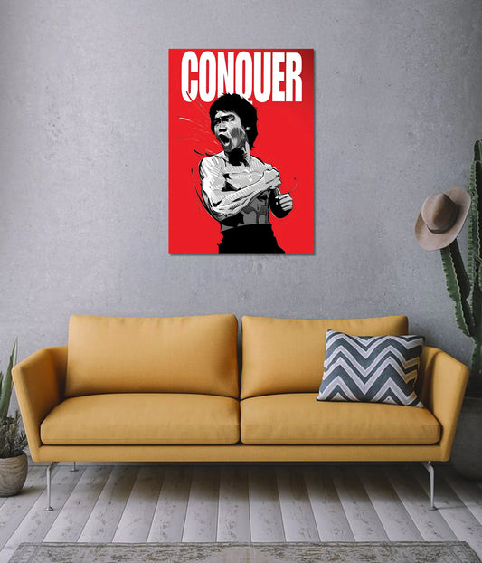 Conquer – Discipline Over Everything Motivational Poster on Wall - Everanta