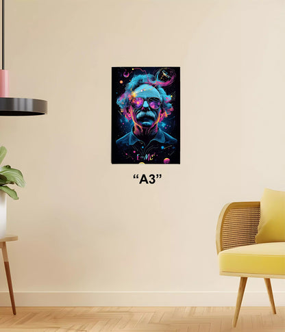 Cosmic Genius – E=mc² Einstein Trippy Poster A3 Size - Everanta