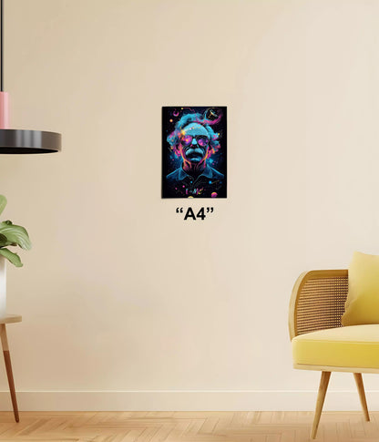 Cosmic Genius – E=mc² Einstein Trippy Poster A4 Size - Everanta