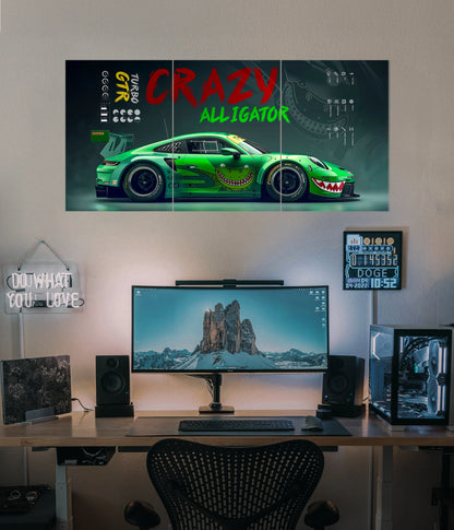 Crazy Alligator – Turbo GTR Car Split Poster Main Image - Everanta