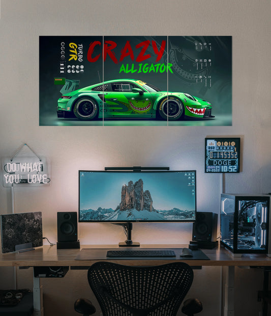 Crazy Alligator – Turbo GTR Car Split Poster Main Image - Everanta