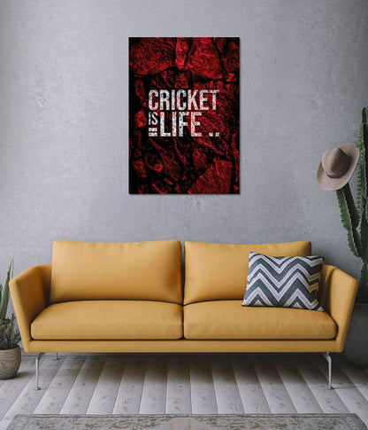 Cricket Is Life Motivational Poster on Wall - Everanta