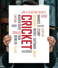Cricket Typography Word Art Wall Poster
