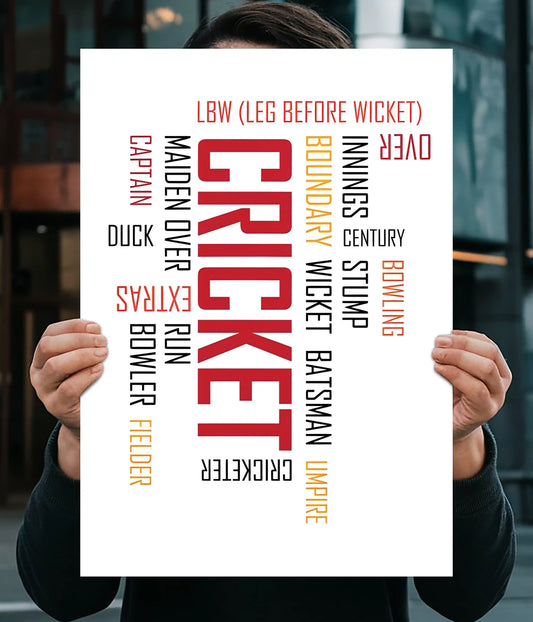 Cricket Typography Word Art Wall Poster Main Image - Everanta