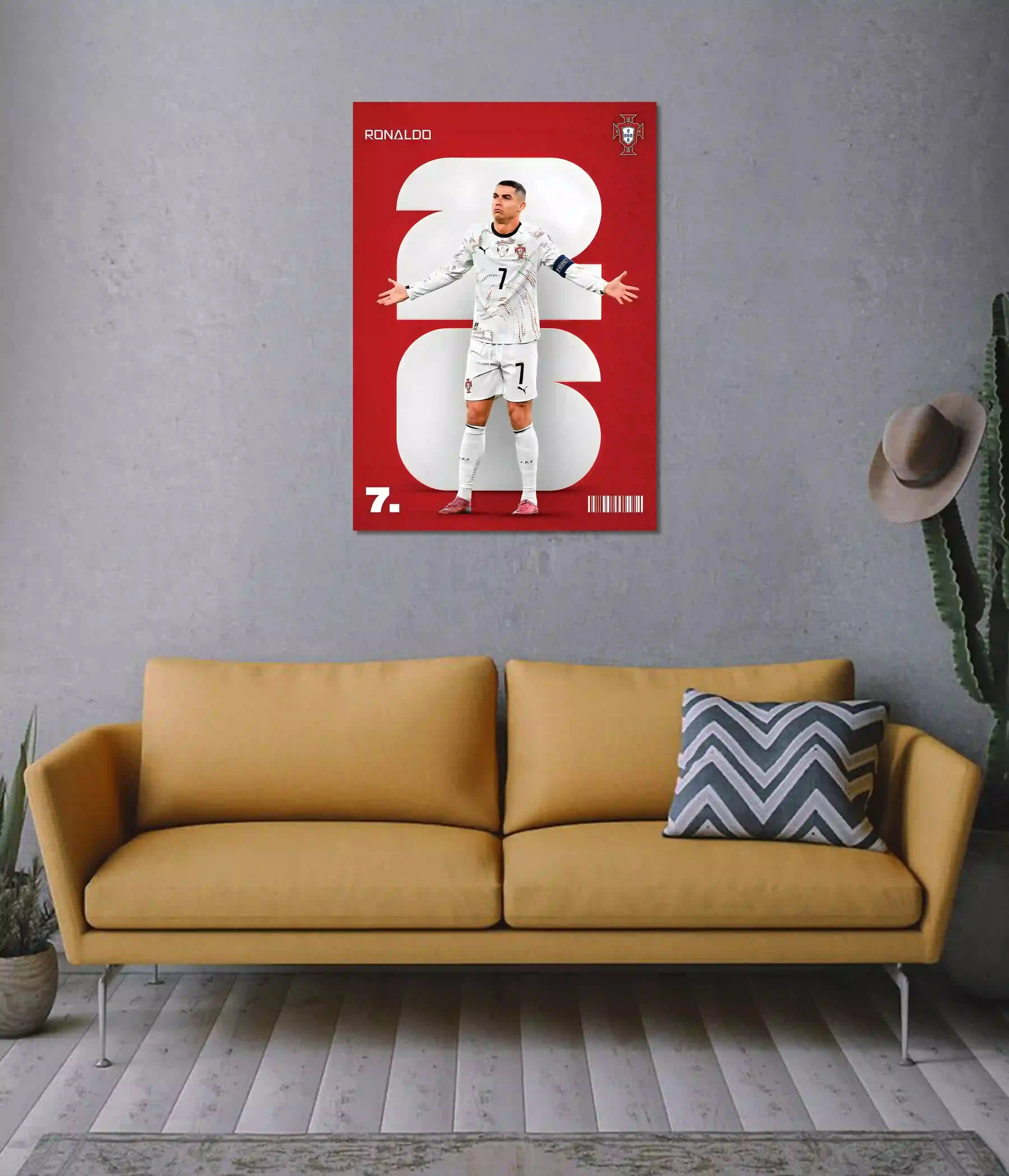 Cristiano Ronaldo No. 7 Portugal Wall Poster on Wall - Everanta