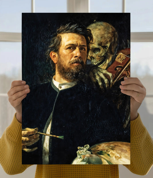Dark Artist & Skeleton Aesthetic Poster Main Image - Everanta