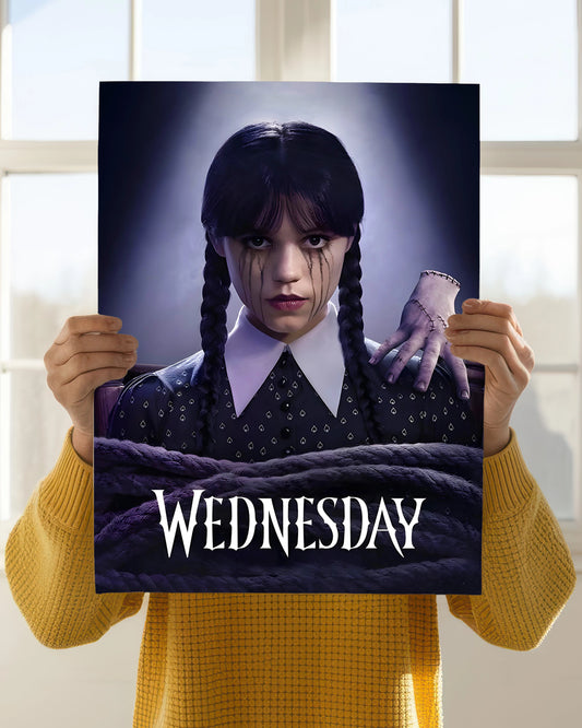 Dark Vibes – Wednesday Wall Poster Holding Image - Everanta