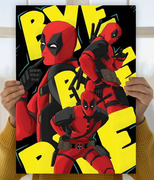 Deadpool “Bye Bye” Poster – Funny Marvel Superhero Main Image - Everanta