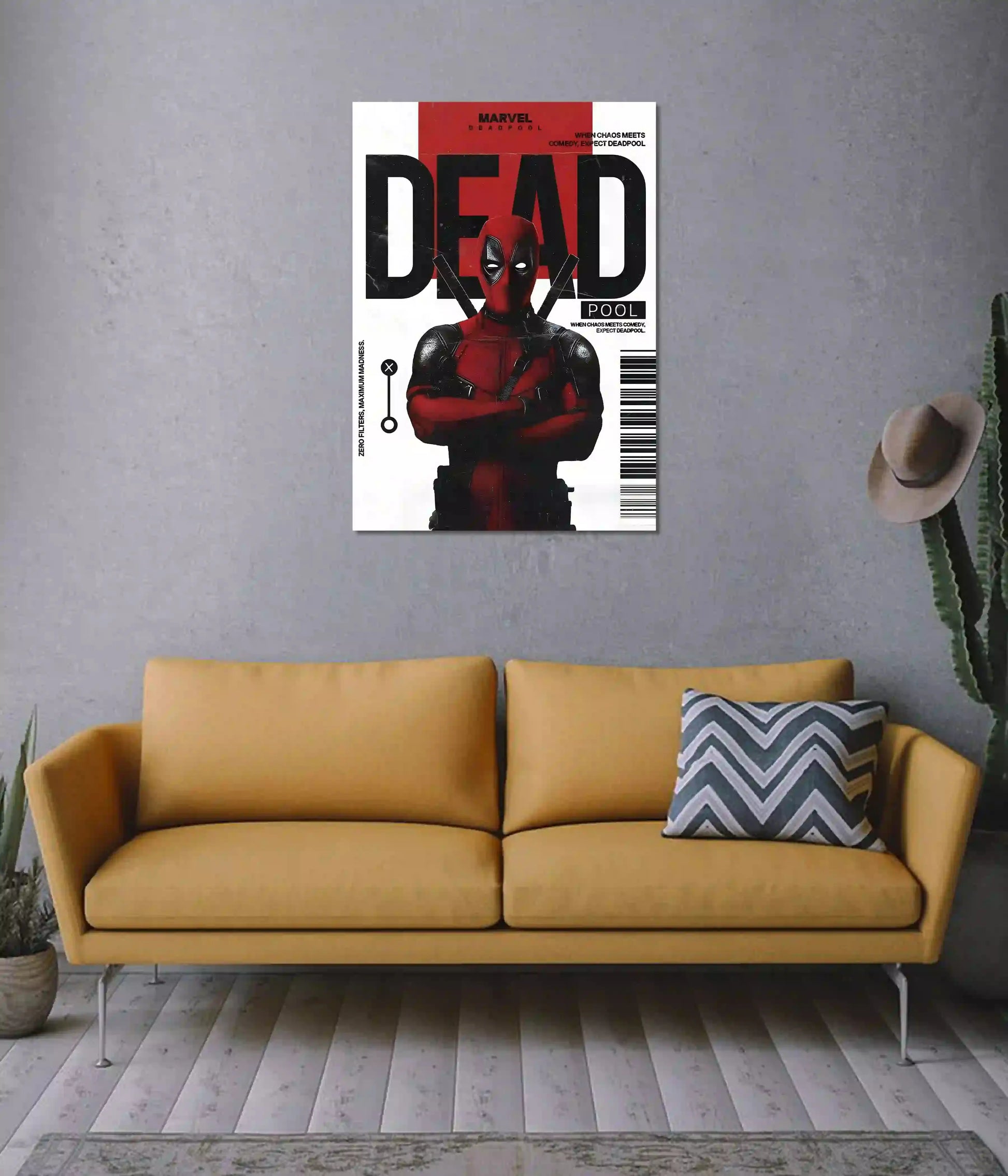 Deadpool Chaos Meets Comedy Wall Poster on Wall - Everanta