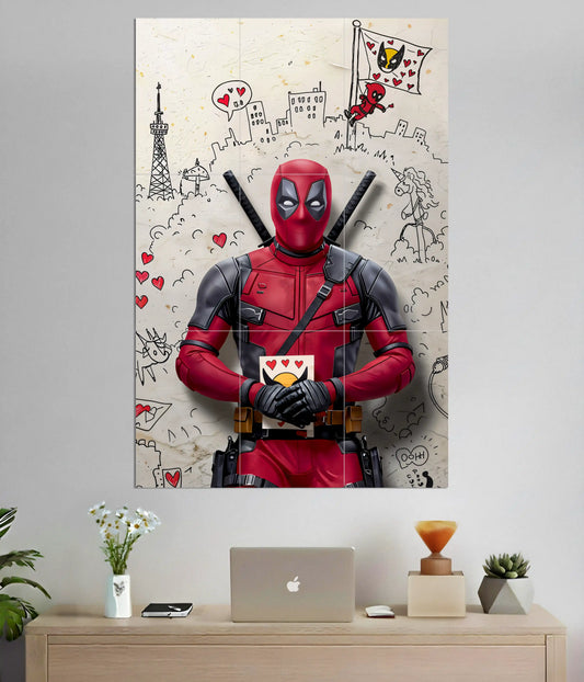 Deadpool Love Comic Style 9-Piece Split Poster Main Image - Everanta