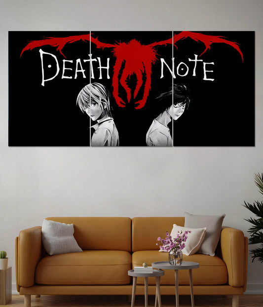 Death Note Split Wall Poster – Anime Art of Light & L Showdown - Everanta