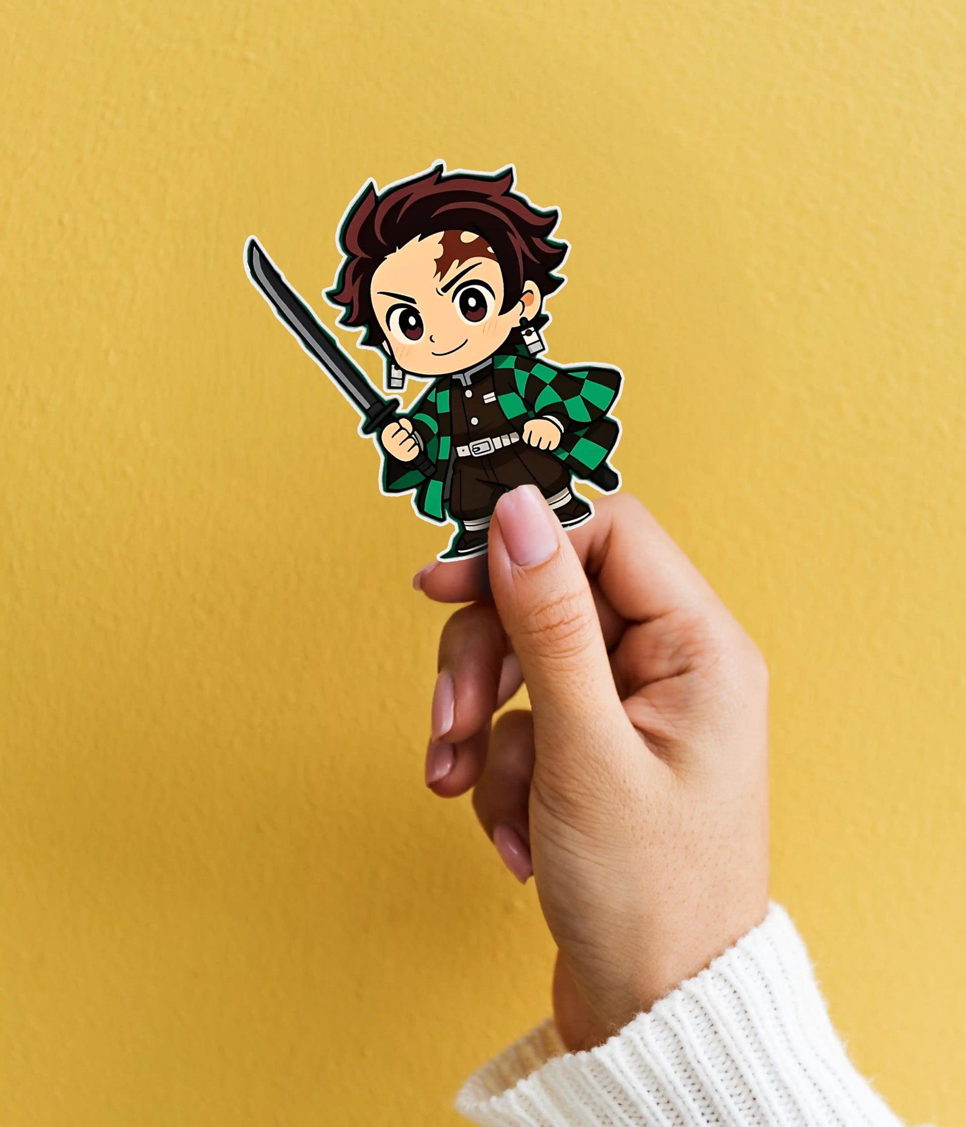 Demon Slayer Chibi Characters Sticker in Hand - Everanta