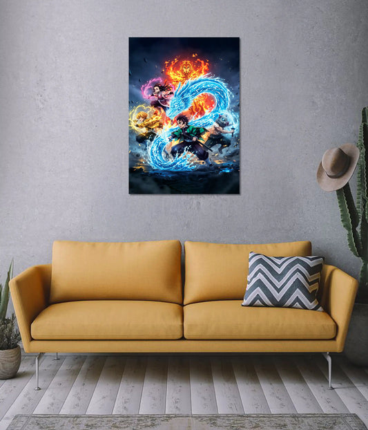 Demon Slayer Elemental Powers Anime Poster on Wall - Everanta