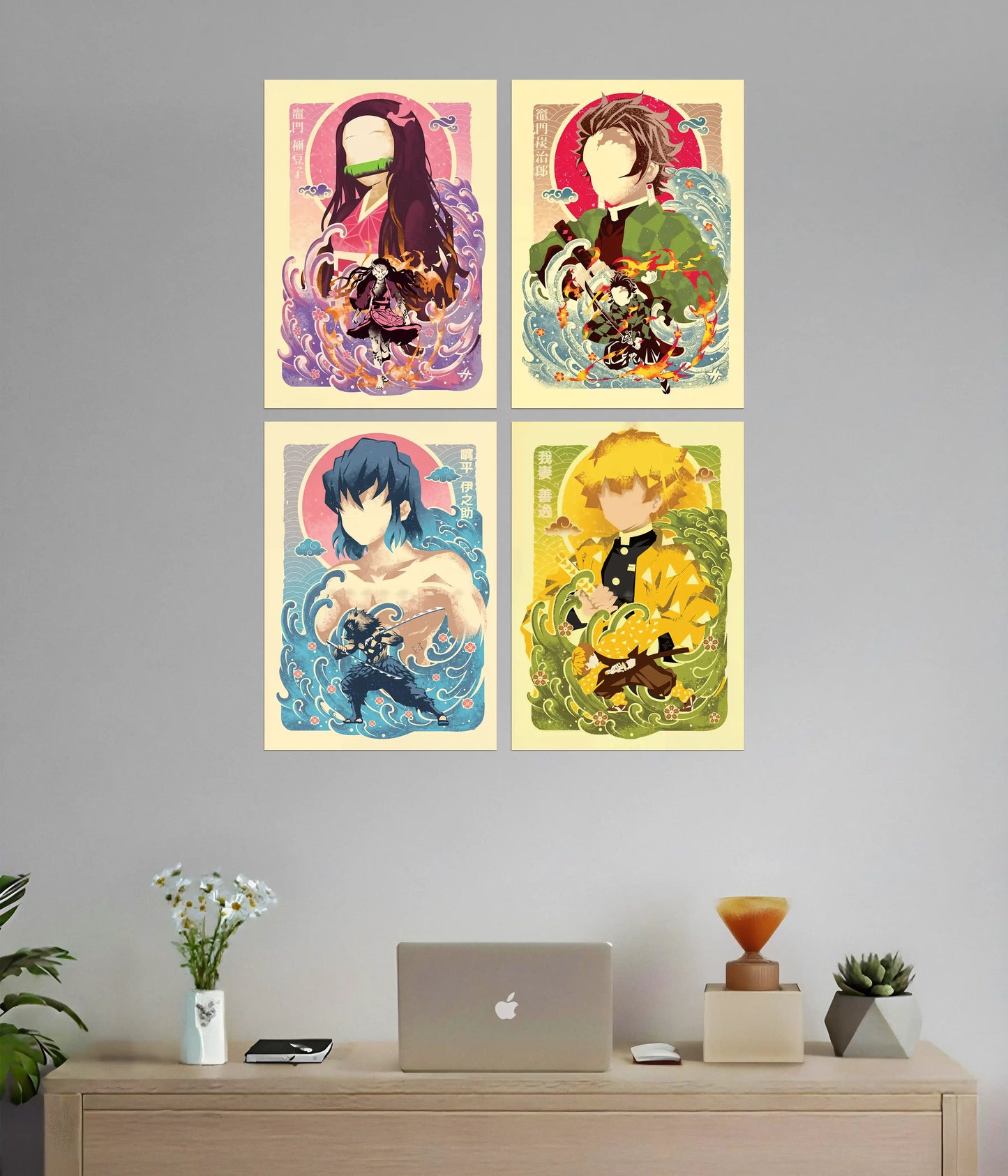 Demon Slayer Elements 4-Piece Poster Set Main Image - Everanta