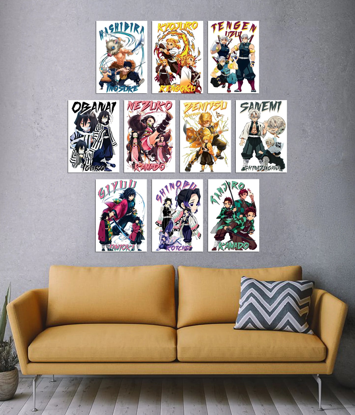 Demon Slayer Hashira Poster Set – 10-Piece Anime Wall Collection - Everanta