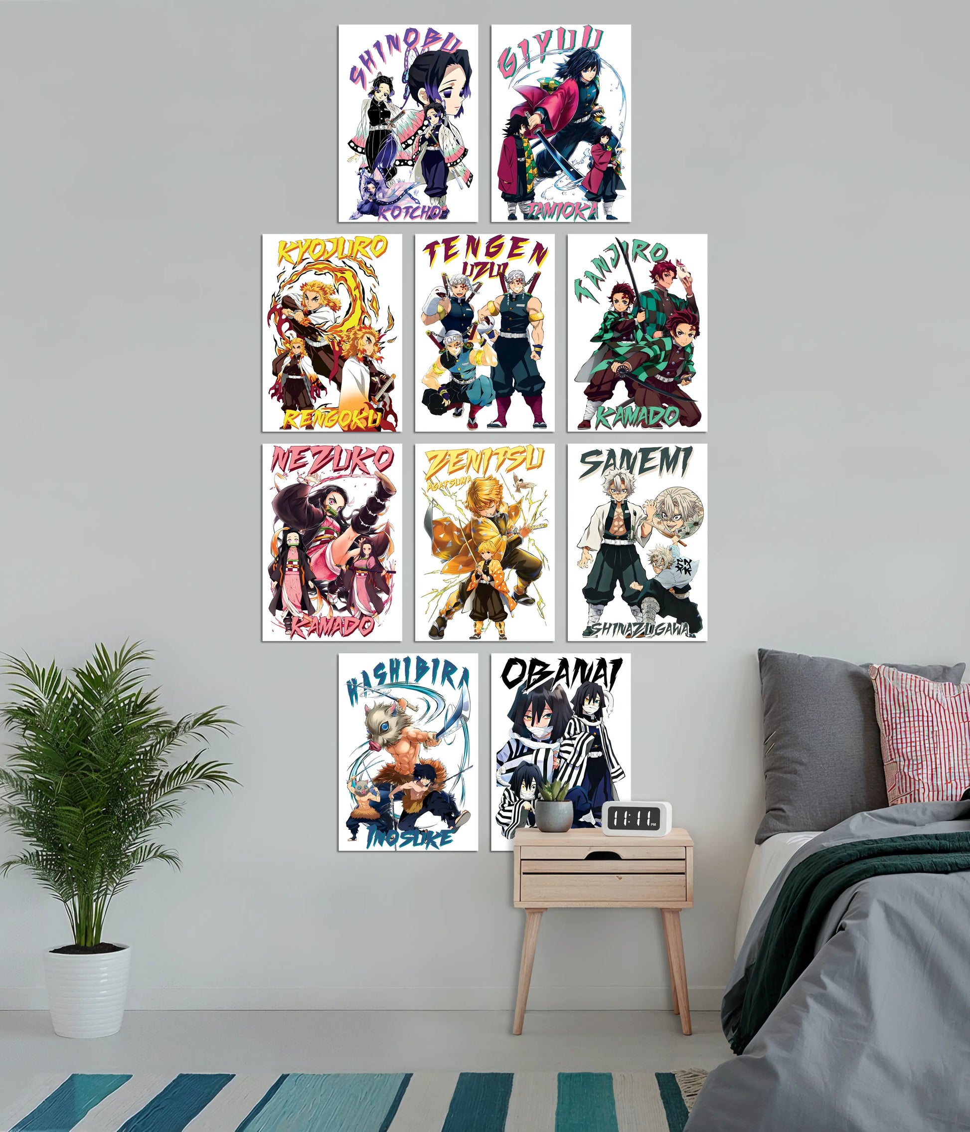 Demon Slayer Hashira Poster Set – 10-Piece Anime Wall Collection Main Image - Everanta