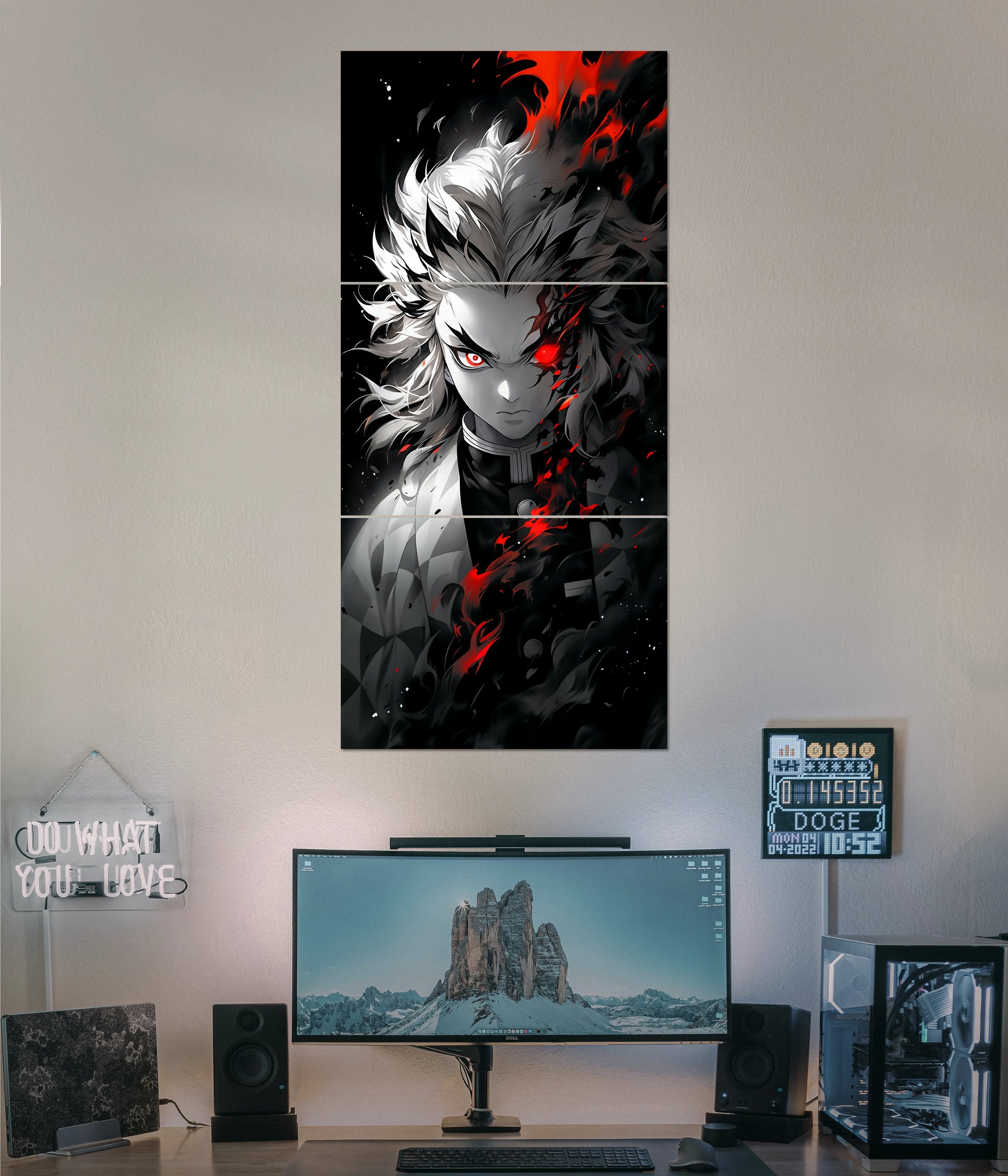 Demon Slayer Rengoku Split Wall Poster Main Image - Everanta